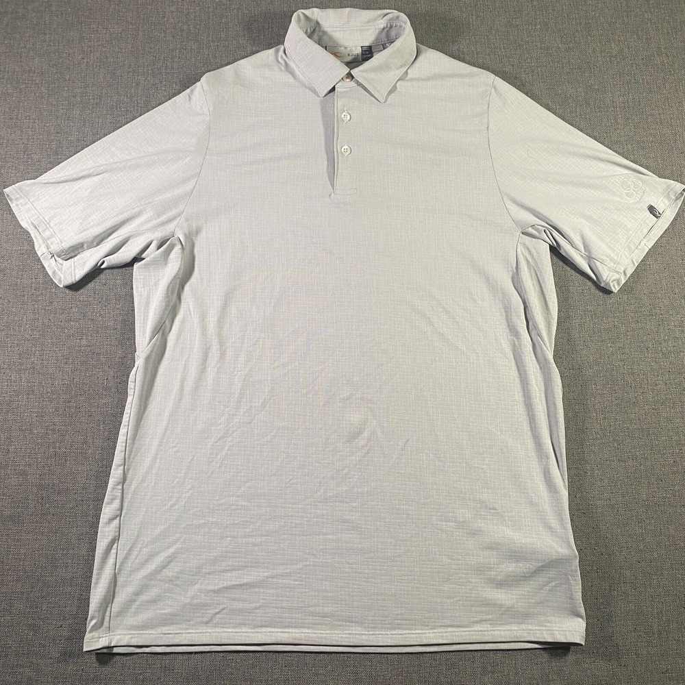 KJUS Short Sleeve Golf Polo Shirt Mens Size Medium Grey UPF 50+ Geometric